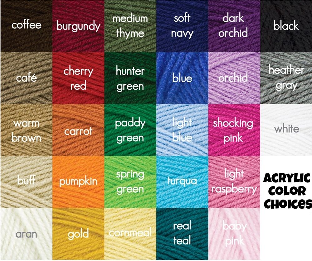 Red Heart Super Saver Color Chart