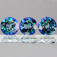 8mm Lot 3pcs Round Natural Neptune Garden Topaz cng1  