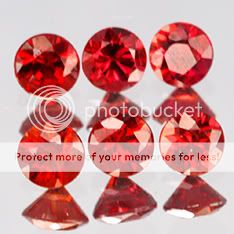 5mm 6pcs Round Diamond Cut Natural Red Sapphire  