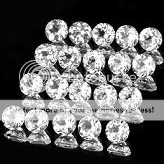 2mm Matched Lot 20pcs Round Natural White TOPAZ cwt1  