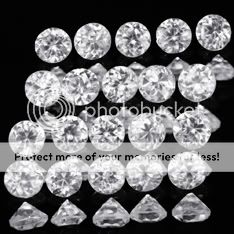 25mm 20pc Round Natural White ZIRCON wz1 (HAND CUT)  