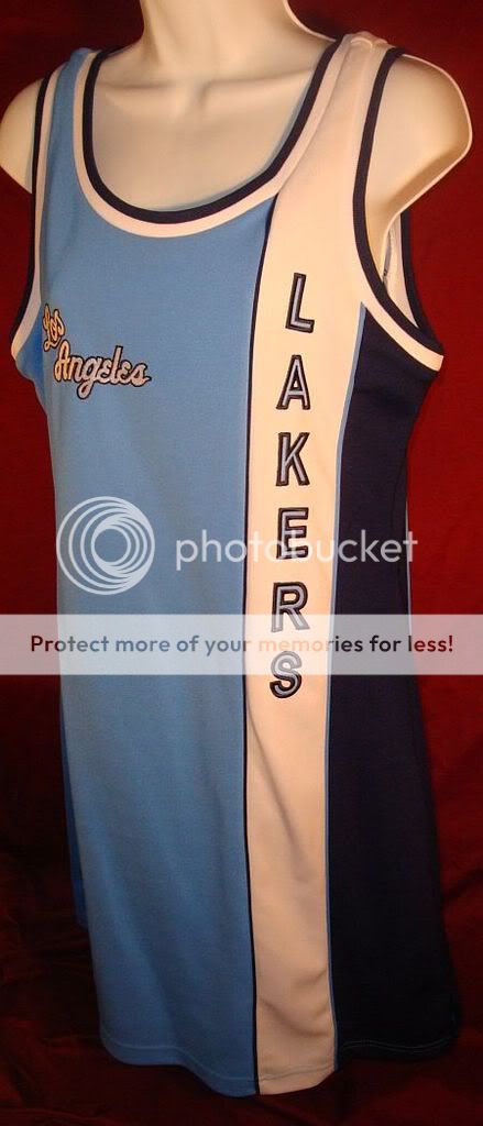 Los Angeles Lakers Blue Dress Jersey Misses XL Sewn  